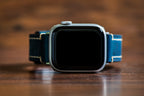 Leather Border Stitch Band - For Apple Watch - Blue Jeans