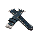Leather Border Stitch Band - For Apple Watch - Blue Jeans