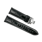 Leather - Crocodile Grain - Licorice Black - Butterfly Clasp