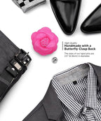 Vittorio Vico Unisex Leather Flower Lapel Pin