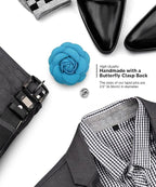 Vittorio Vico Unisex Leather Flower Lapel Pin