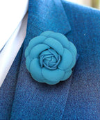 Vittorio Vico Unisex Leather Flower Lapel Pin