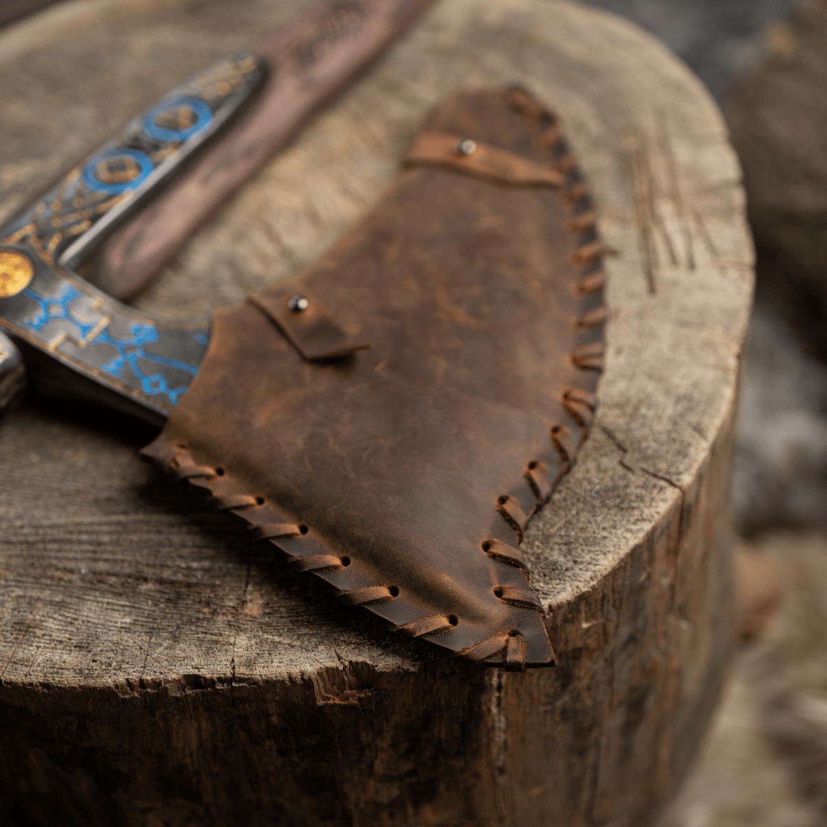 Leviathan Kratos axe with carved handle 34.25"