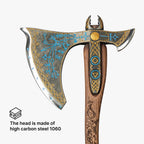 Leviathan Kratos axe with carved handle 34.25"