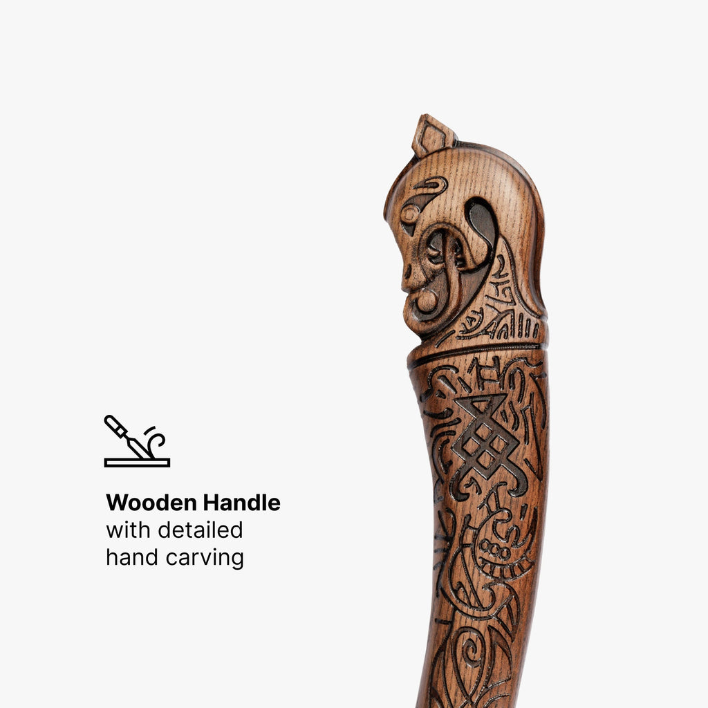 Leviathan Kratos axe with carved handle 34.25"