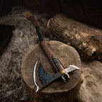 Leviathan Kratos axe with carved handle 34.25"