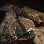 Leviathan Kratos axe with carved handle 34.25"