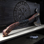 Leviathan Kratos axe with carved handle 34.25"