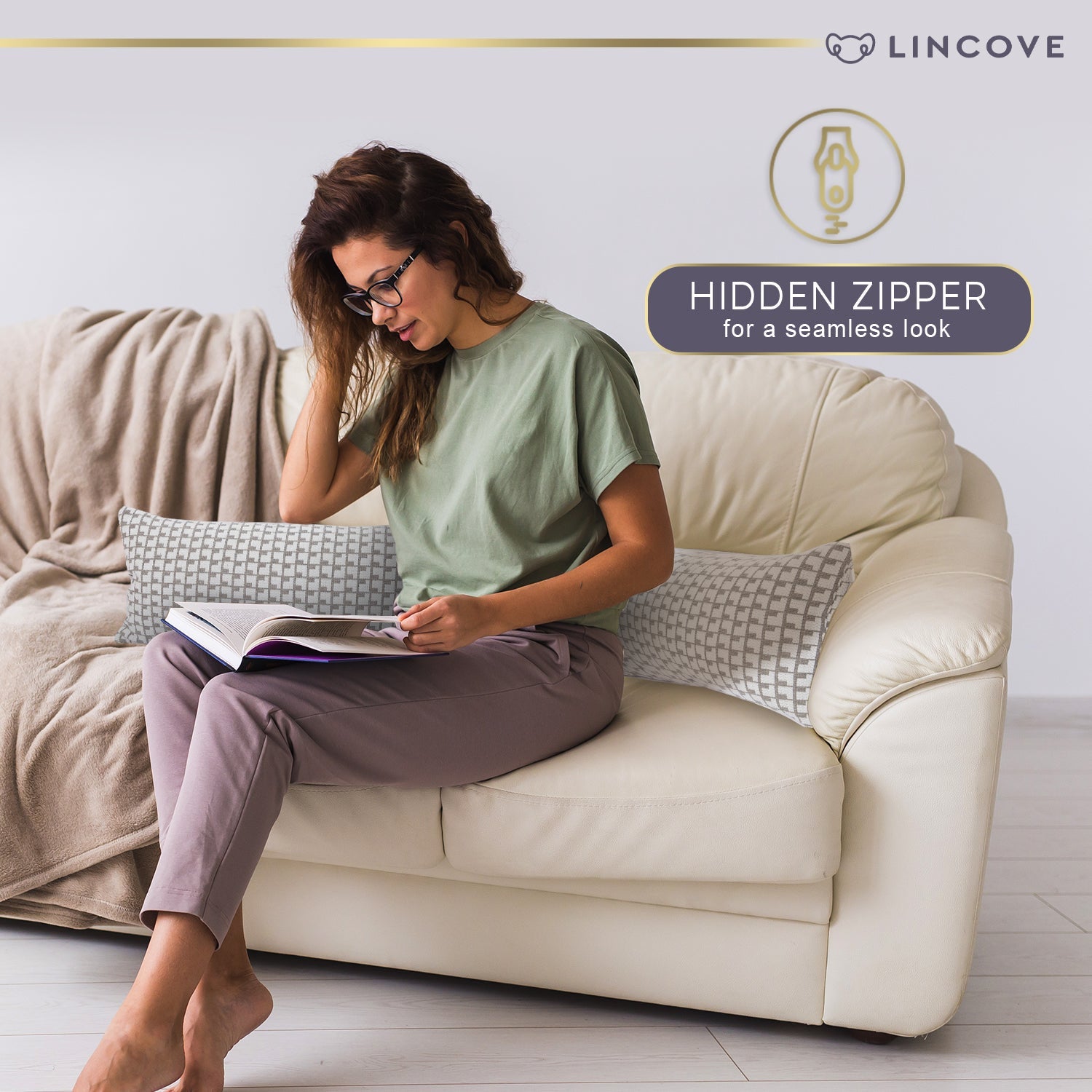 Lincove Avenue White Pillow Cover