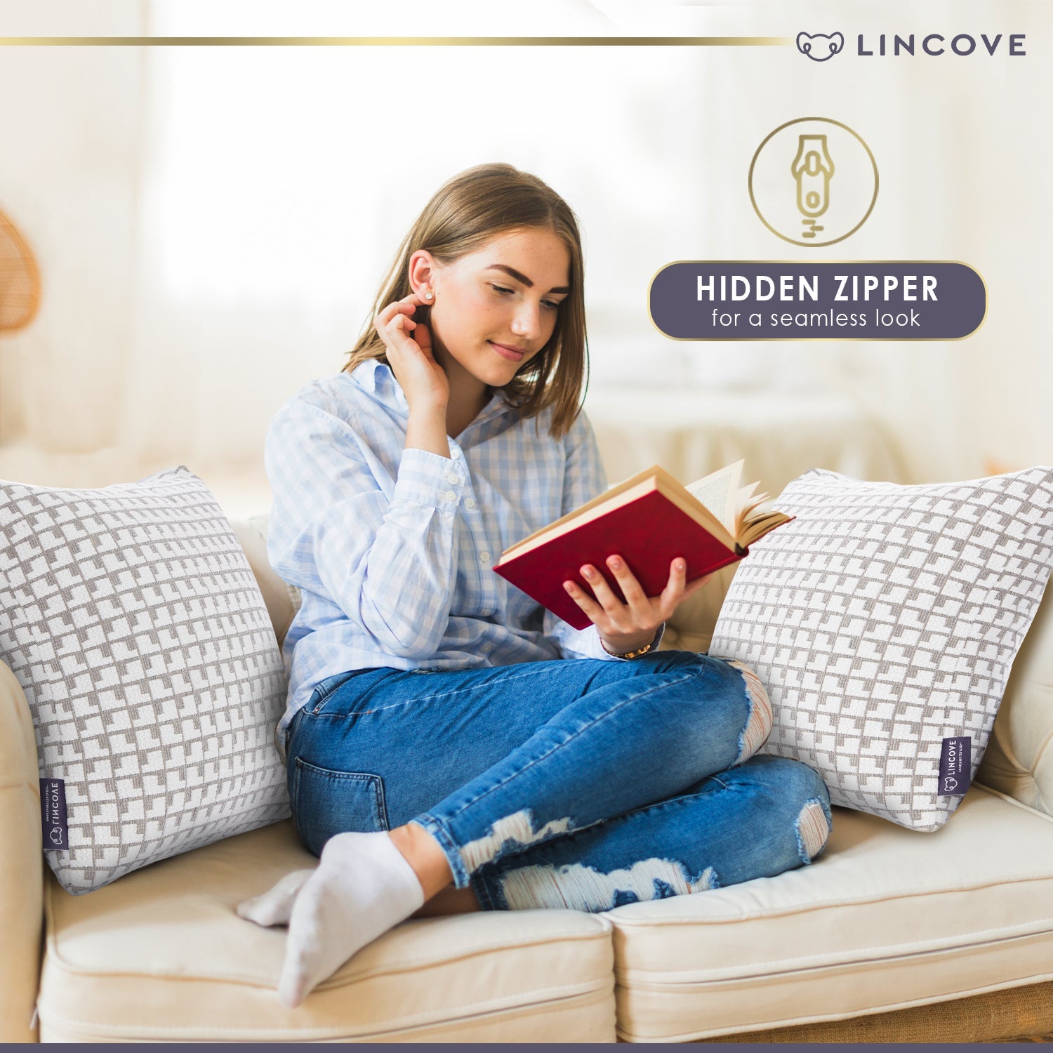 Lincove Avenue White Pillow Cover