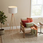 Lirios Three Legged Wooden Strip Floor Lamp - Natural