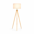 Lirios Three Legged Wooden Strip Floor Lamp - Natural