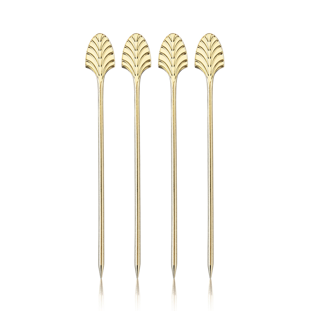 Art Deco Cocktail Picks in Gold Set of 4