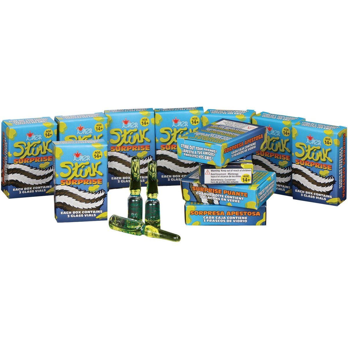 🦨 216 Skunk Glass Stink Bombs 💣 6 Retail Display Cases | Fart Prank Joke Gag💨