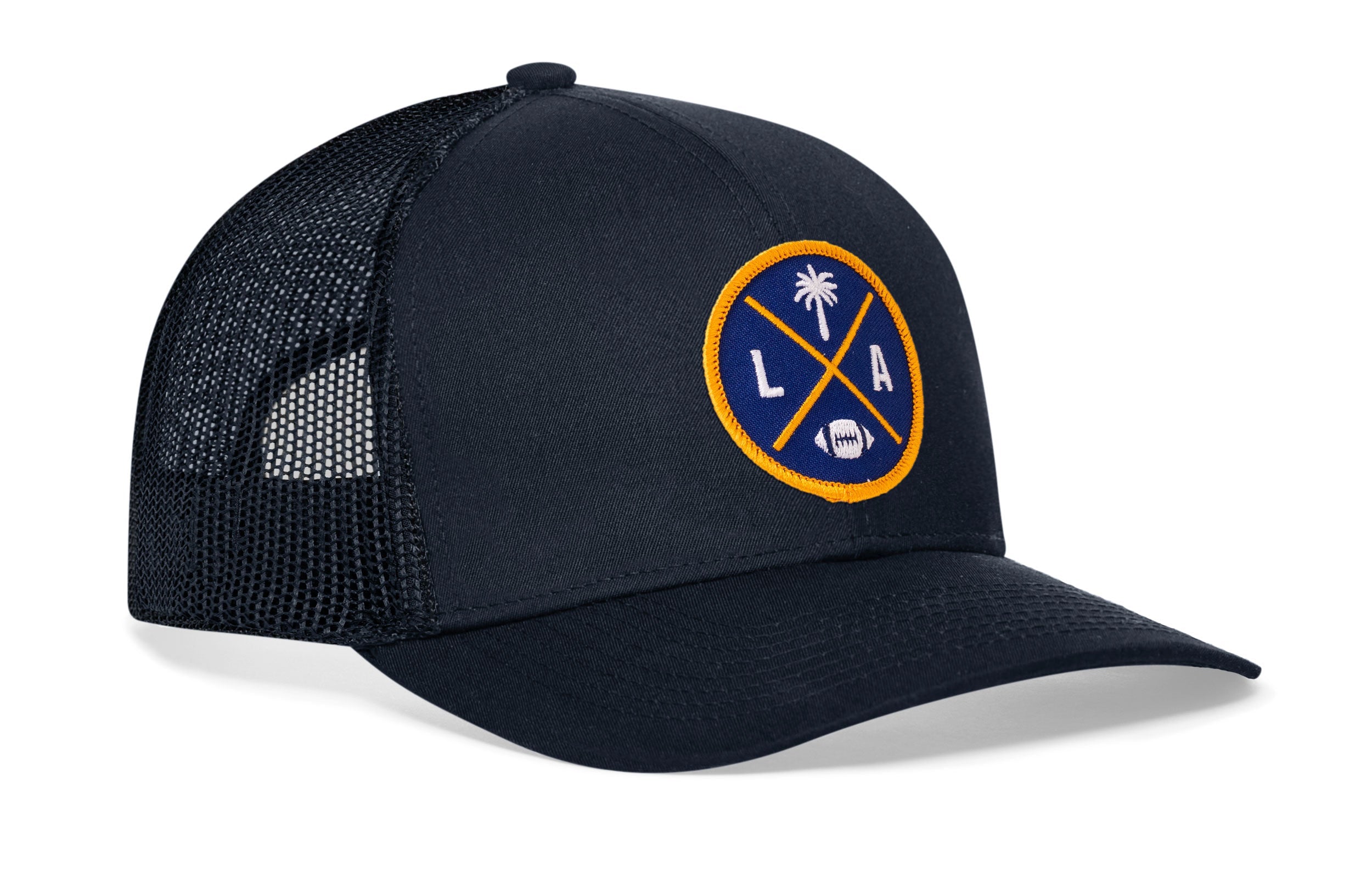 Los Angeles Football Trucker Hat  |  Dark Blue LA X Snapback