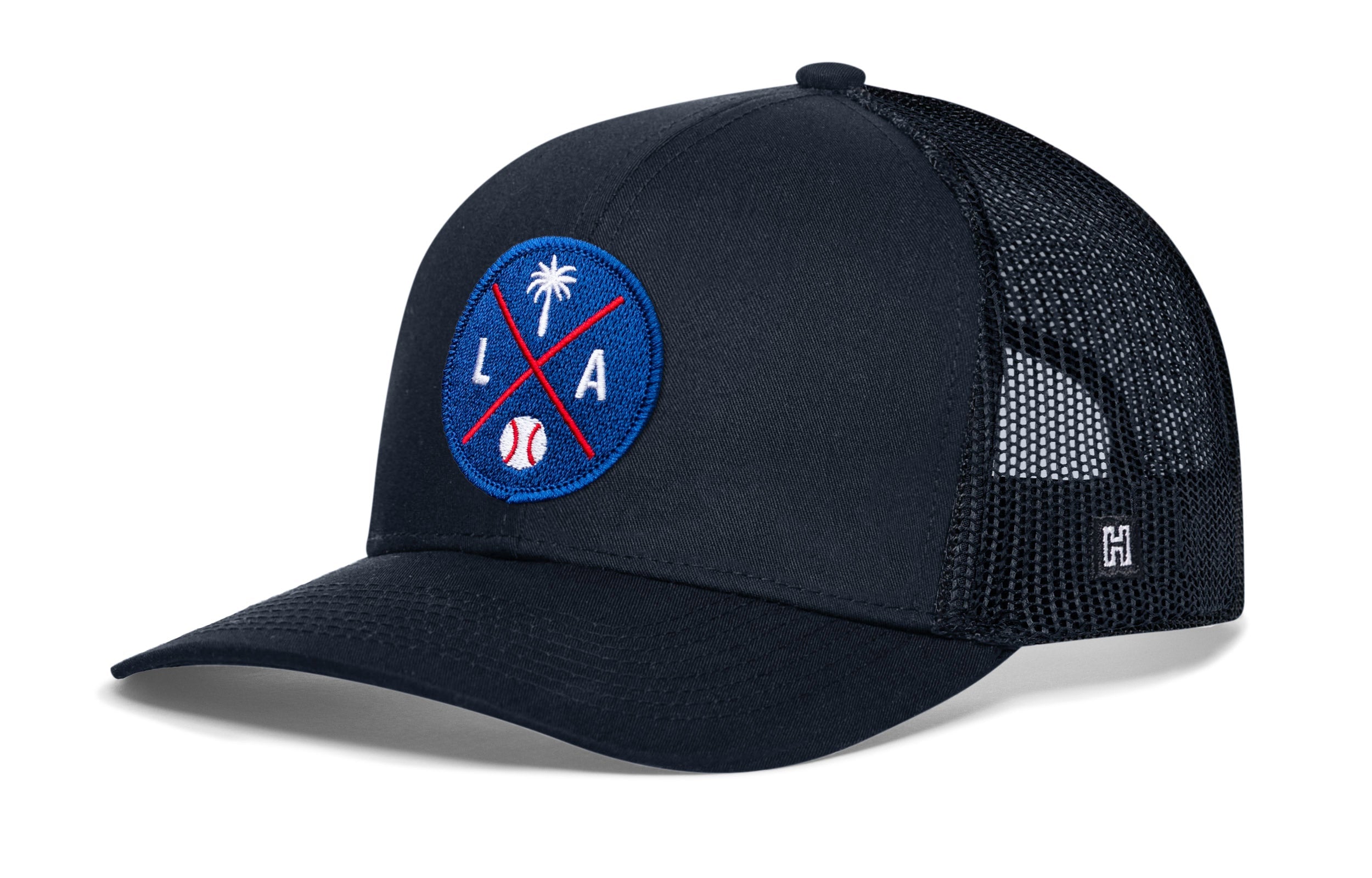 Los Angeles Baseball Trucker Hat  |  Blue LA X Snapback