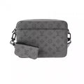 LOUIS VUITTON Monogram shadow Duo messenger Gray For Men