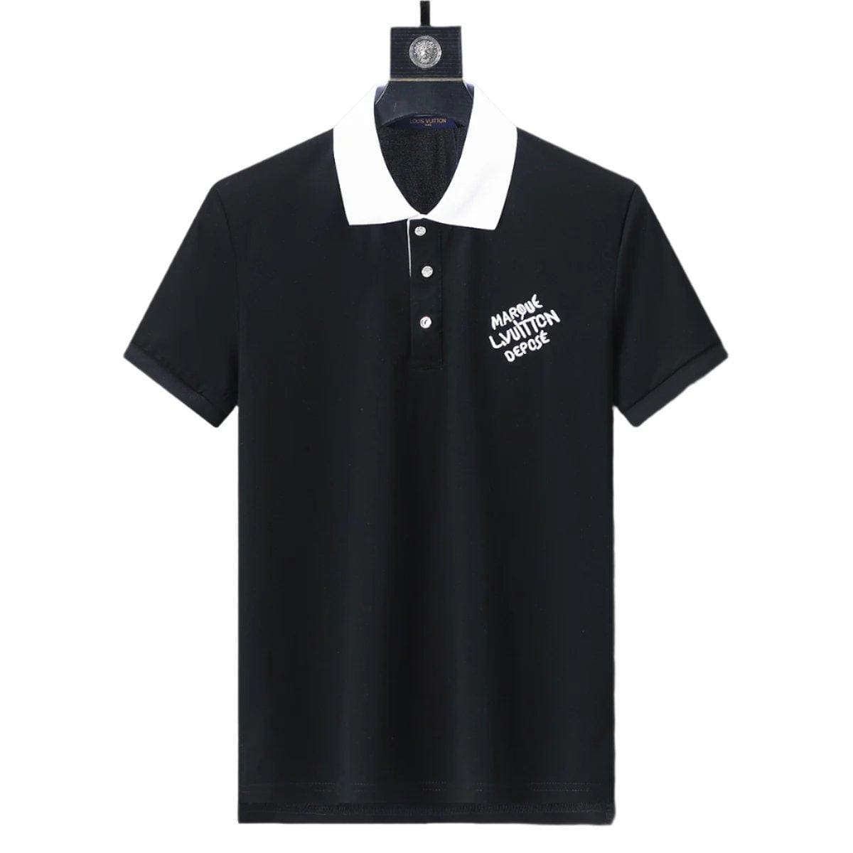 Louis Vuitton White T-Shirt with Collar