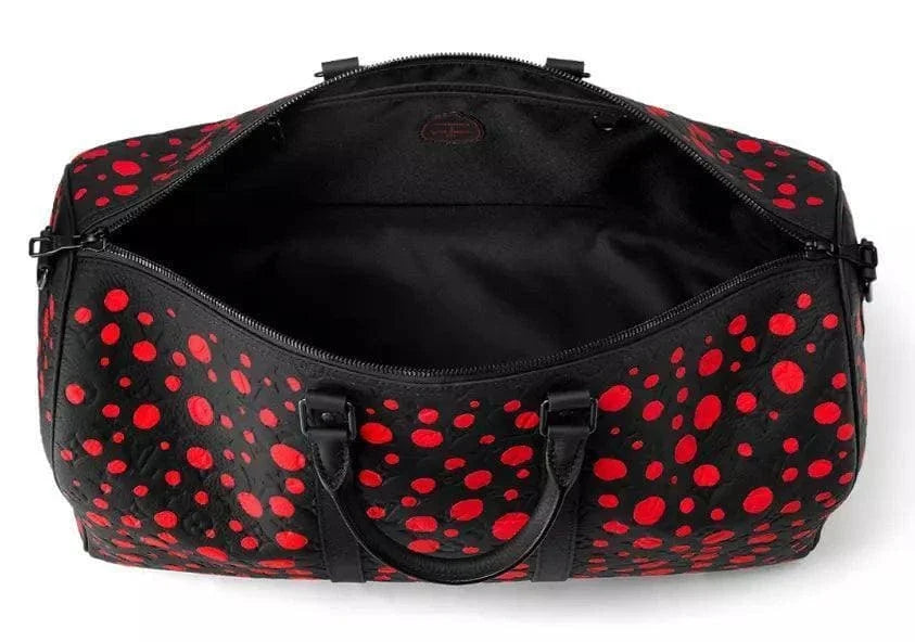 Louis Vuitton X YK Keepall 50 - Kusama Black with Red Spots
