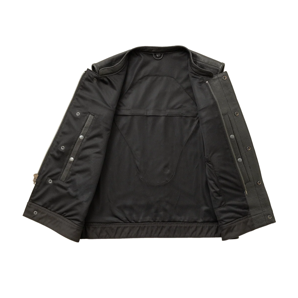 Lowside Men's Perforated Motorcycle Leather Vest