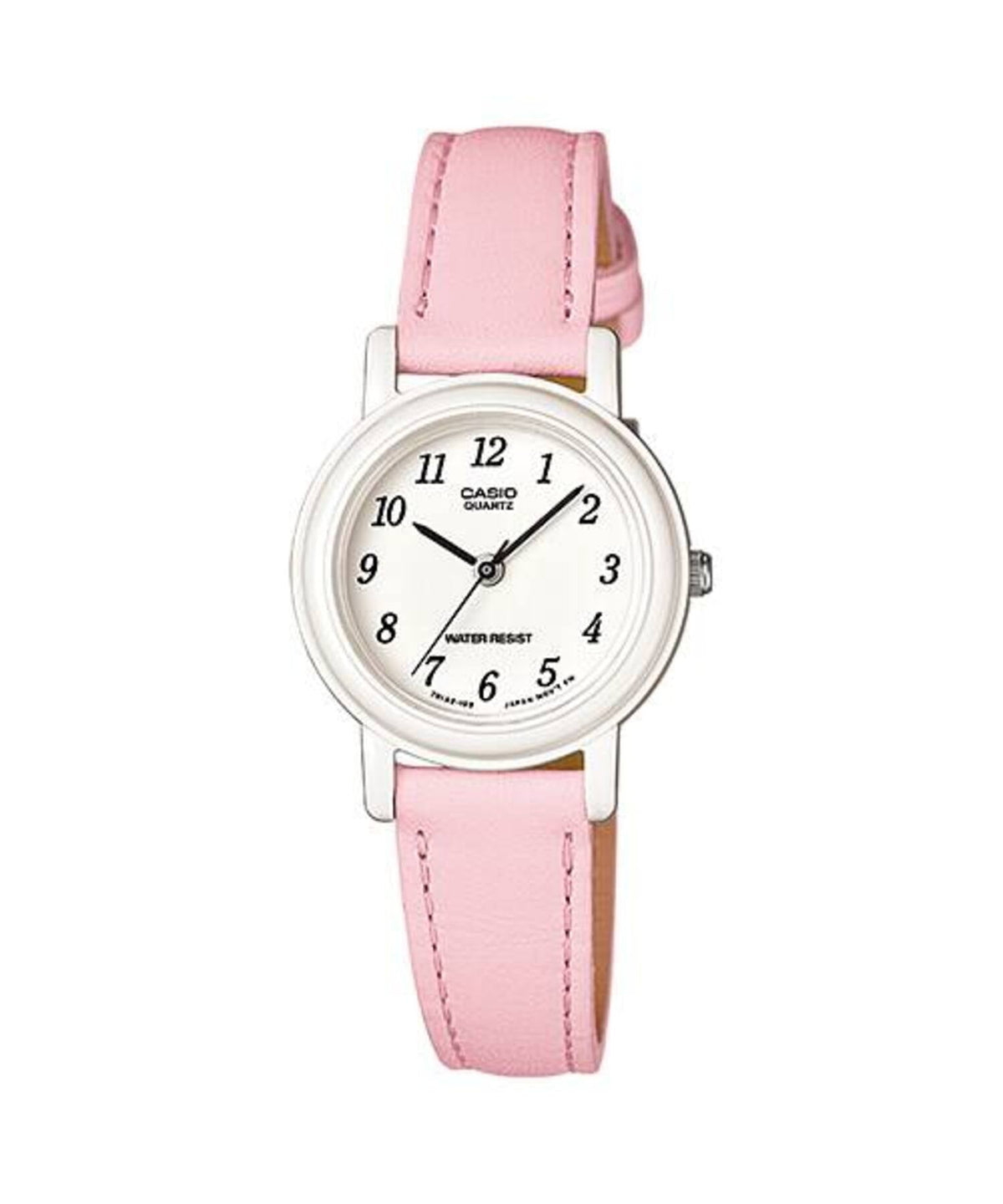 Casio Women's White Dial Pink Leather Strap Watch - LQ-139L-4B1