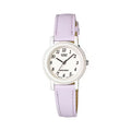 Casio Women's White Dial Pink Leather Strap Watch - LQ-139L-6B