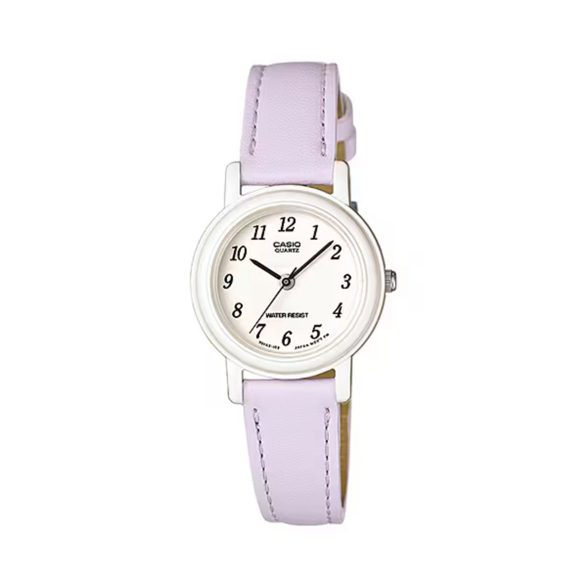 Casio Women's White Dial Pink Leather Strap Watch - LQ-139L-6B