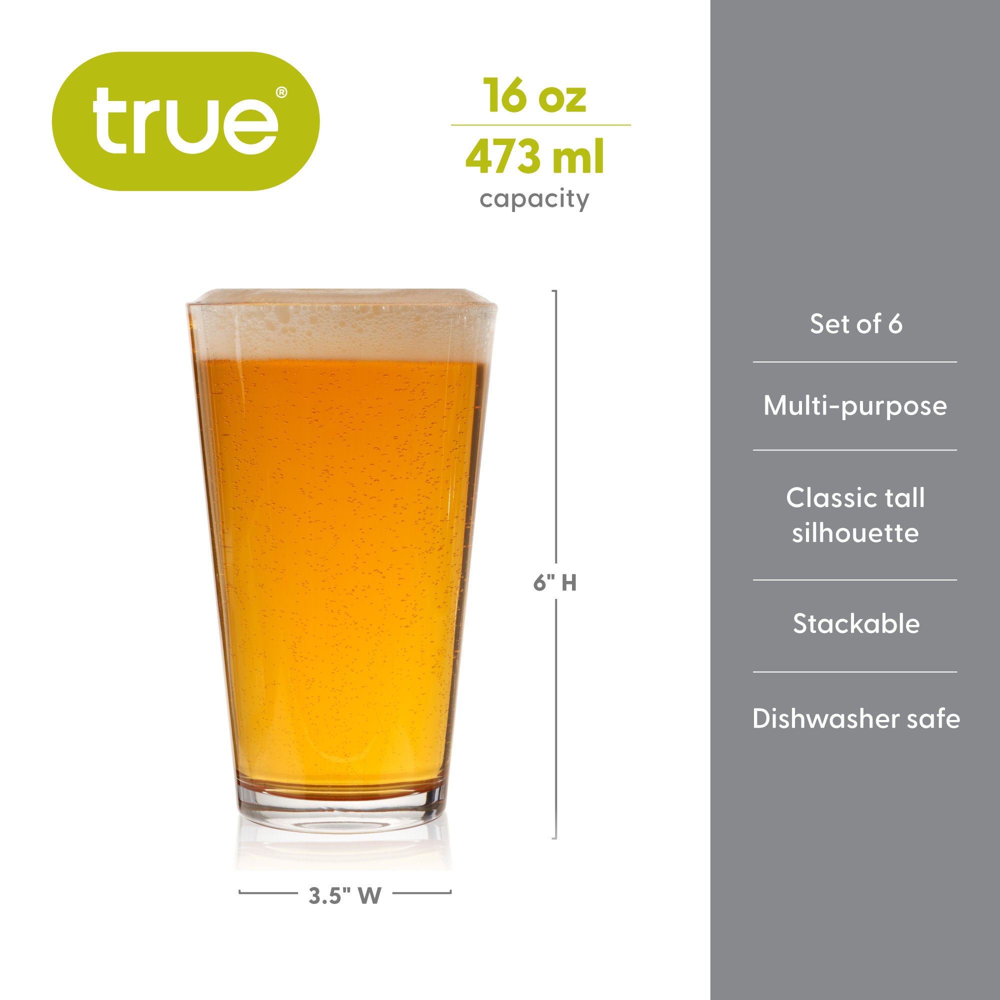 Pint Glasses Set of 6