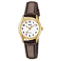 Casio Women's Gold Tone Analog Watch with Tan Leather Band - LTP-1094Q-7B8RDF
