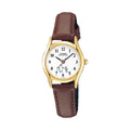 Casio Women's Brown Leather Band White Dial - LTP-1094Q-7B6RDF
