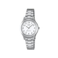 Casio Women’s Silver Stainless Steel Analog Watch with White Dial - LTP-1128A-7B