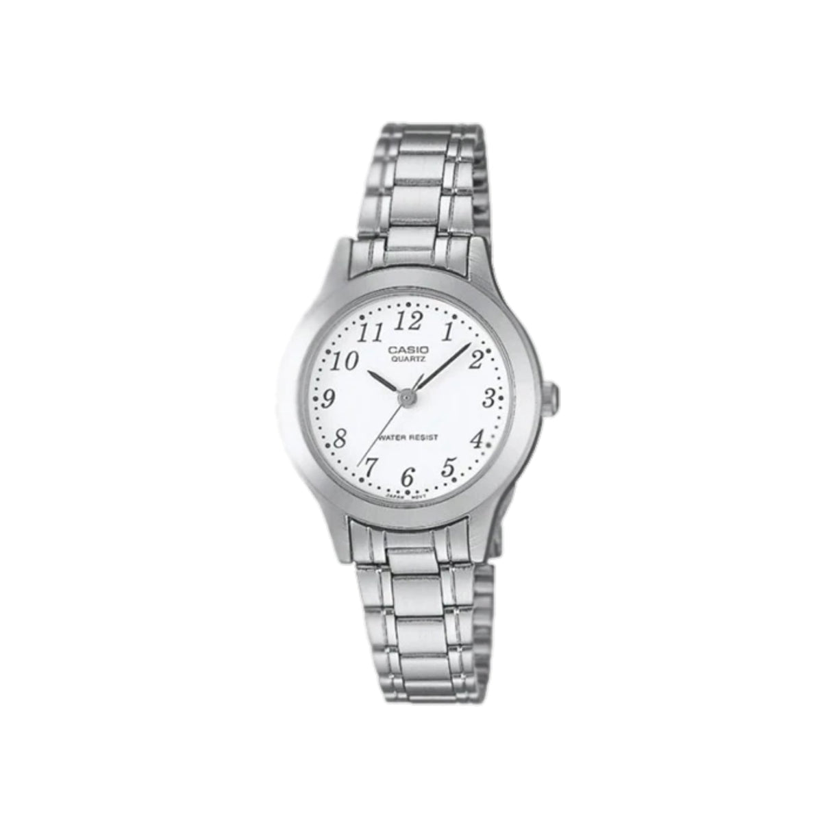 Casio Women’s Silver Stainless Steel Analog Watch with White Dial - LTP-1128A-7B