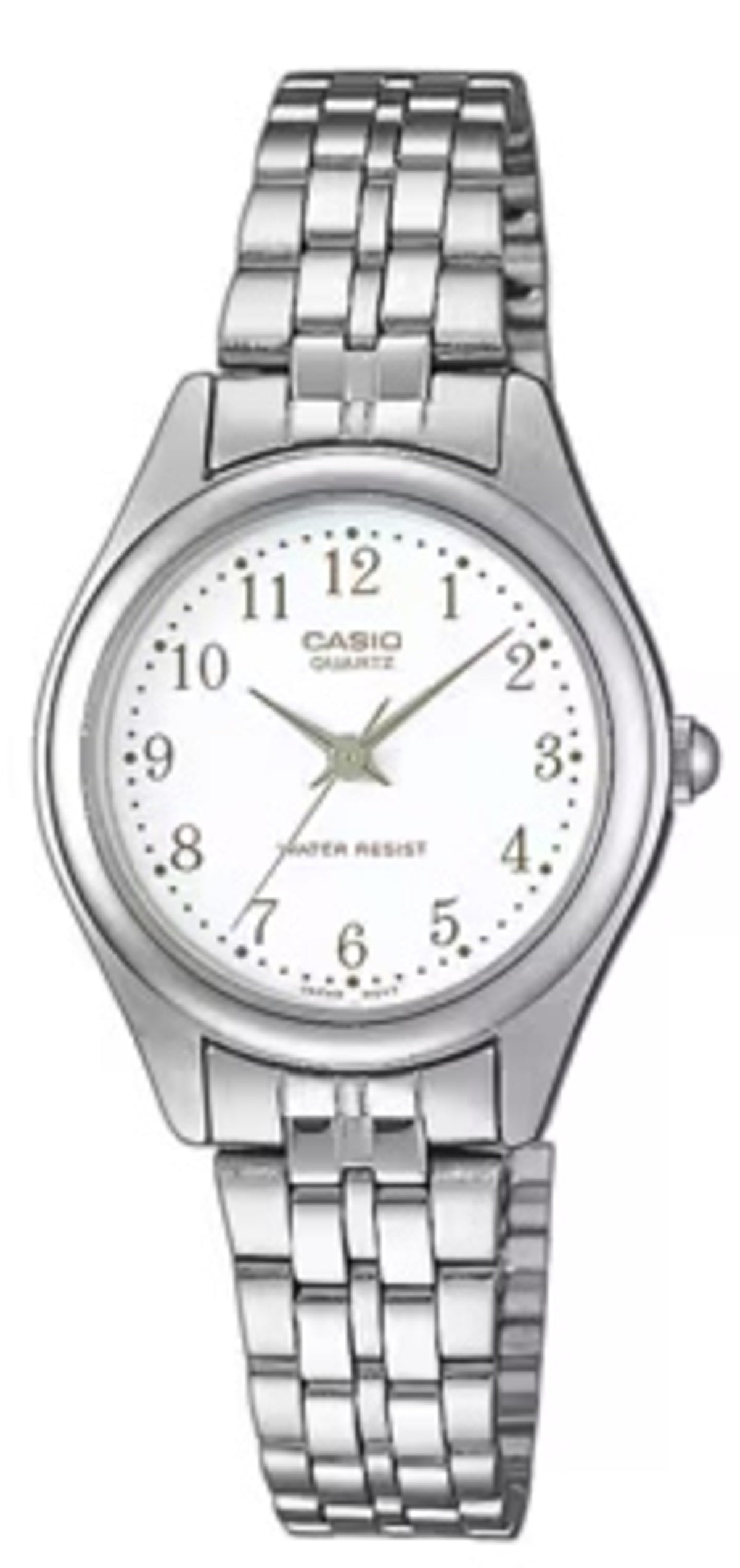 Casio Women's Silver Stainless Steel Watch with White Dial - LTP-1129A-7B
