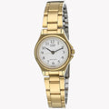 Casio Women's White Dial Analog Watch with Gold Bracelet - LTP-1130N-7B