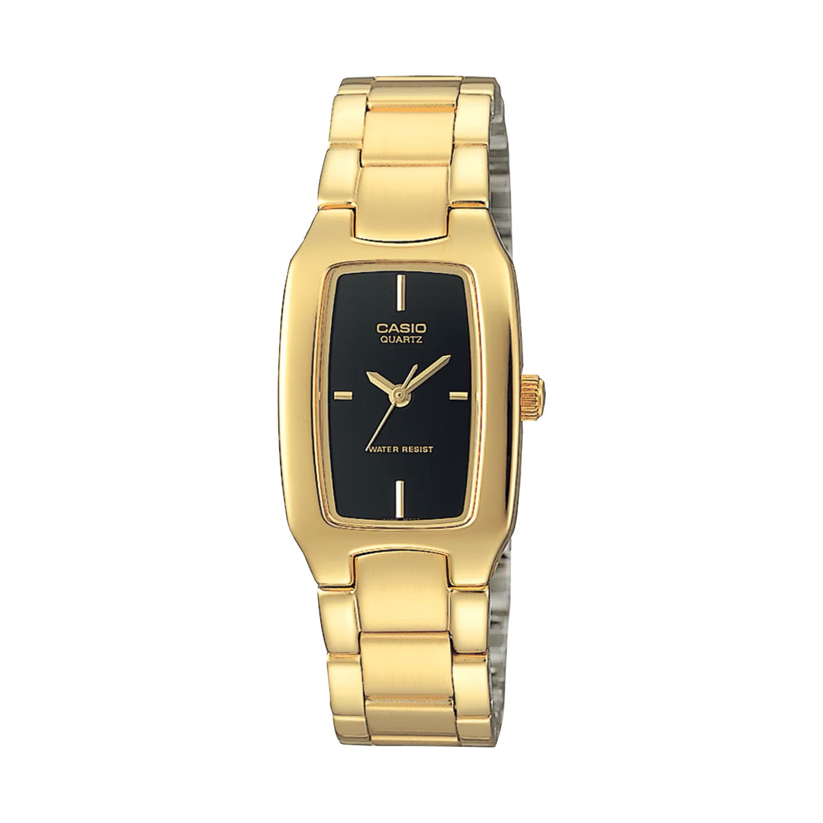 Casio Women's Gold-Tone Black Dial Stainless Steel Watch - LTP-1165N-1C-NOBX-EW