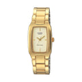Casio Women's Gold Stainless Steel Watch with Champagne Rectangular Dial - LTP-1165N-9C