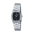 Casio Women's Black Dial Rectangular Analog Watch with Steel Bracelet - LTP-1169D-1A