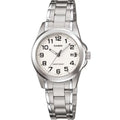 Casio Women’s Silver Stainless Steel Analog Watch with White Dial - LTP-1215A-7B2