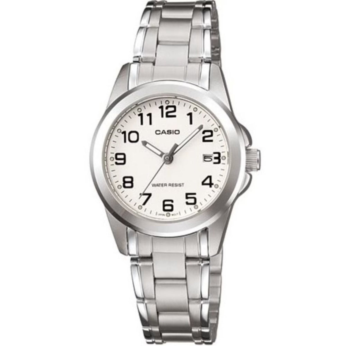 Casio Women’s Silver Stainless Steel Analog Watch with White Dial - LTP-1215A-7B2