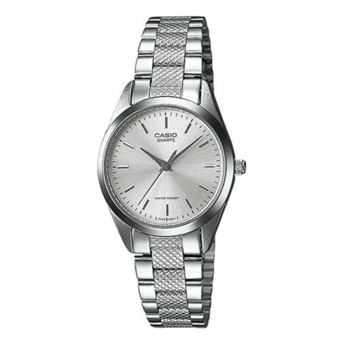 Casio Women’s Classic Silver Dial Watch with Textured Stainless Steel Bracelet - LTP-1274D-7A