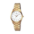 Casio Women's Gold-Tone Analog Watch with White Dial - LTP-1274G-7A