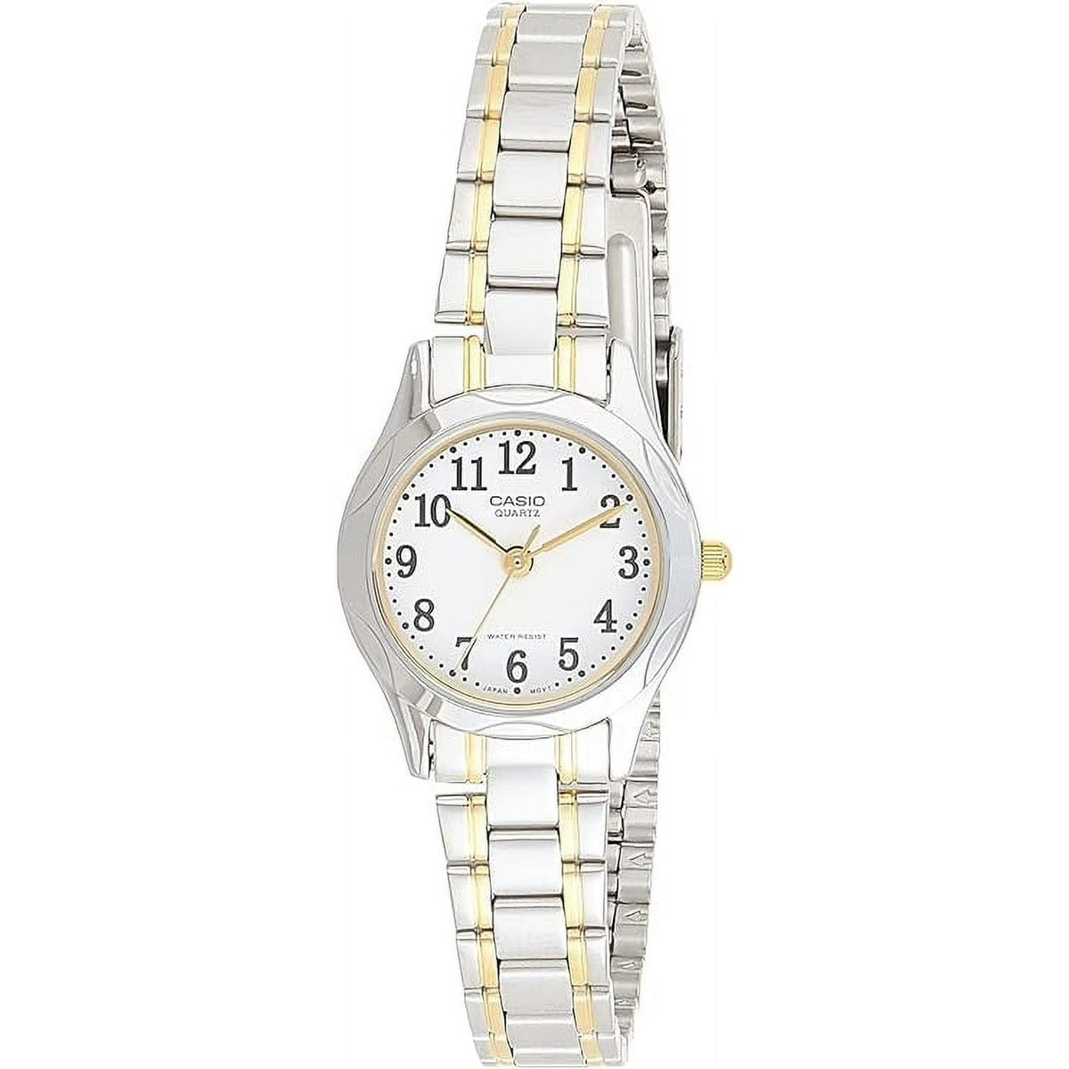 Casio Women's Two Tone Analog Watch White Dial Steel Bracelet - LTP-1275SG-7B