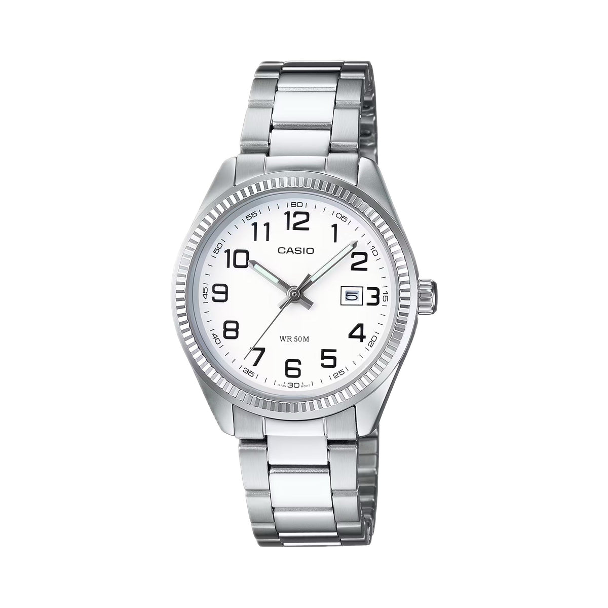 Casio Women's White Dial Stainless Steel Bracelet Watch - LTP-1302D-7BV