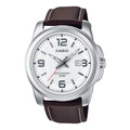 Casio Women's White Dial Analog Watch with Brown Leather Strap - LTP-1314L-7AV