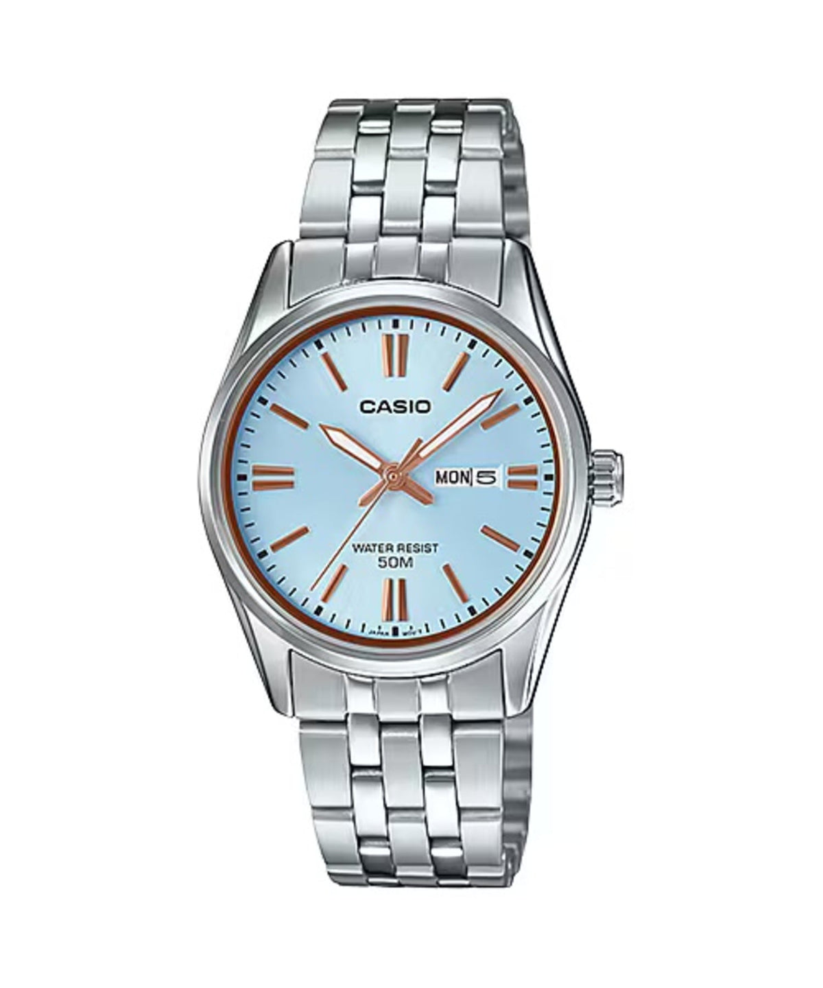 Casio Women's Ice-Blue Dial Stainless Steel Bracelet Watch - LTP-1335D-2AVDF