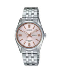 Casio Women's Pink Dial Stainless Steel Bracelet Watch - LTP-1335D-4AV