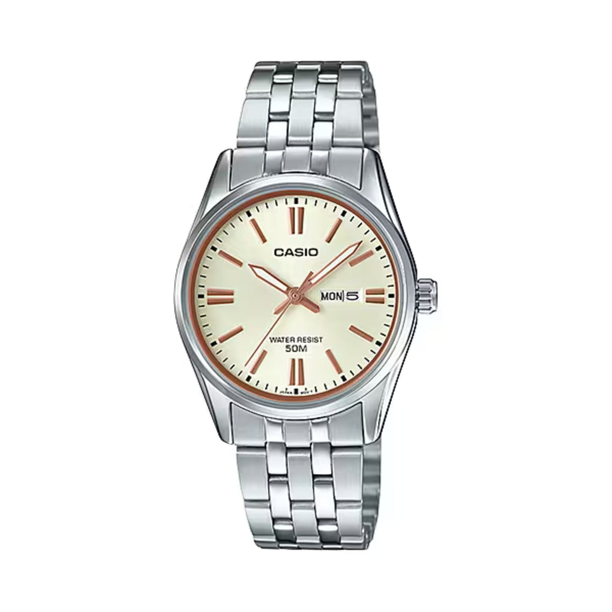 Casio Women’s Beige Dial Stainless Steel Bracelet Watch - LTP-1335D-9AV