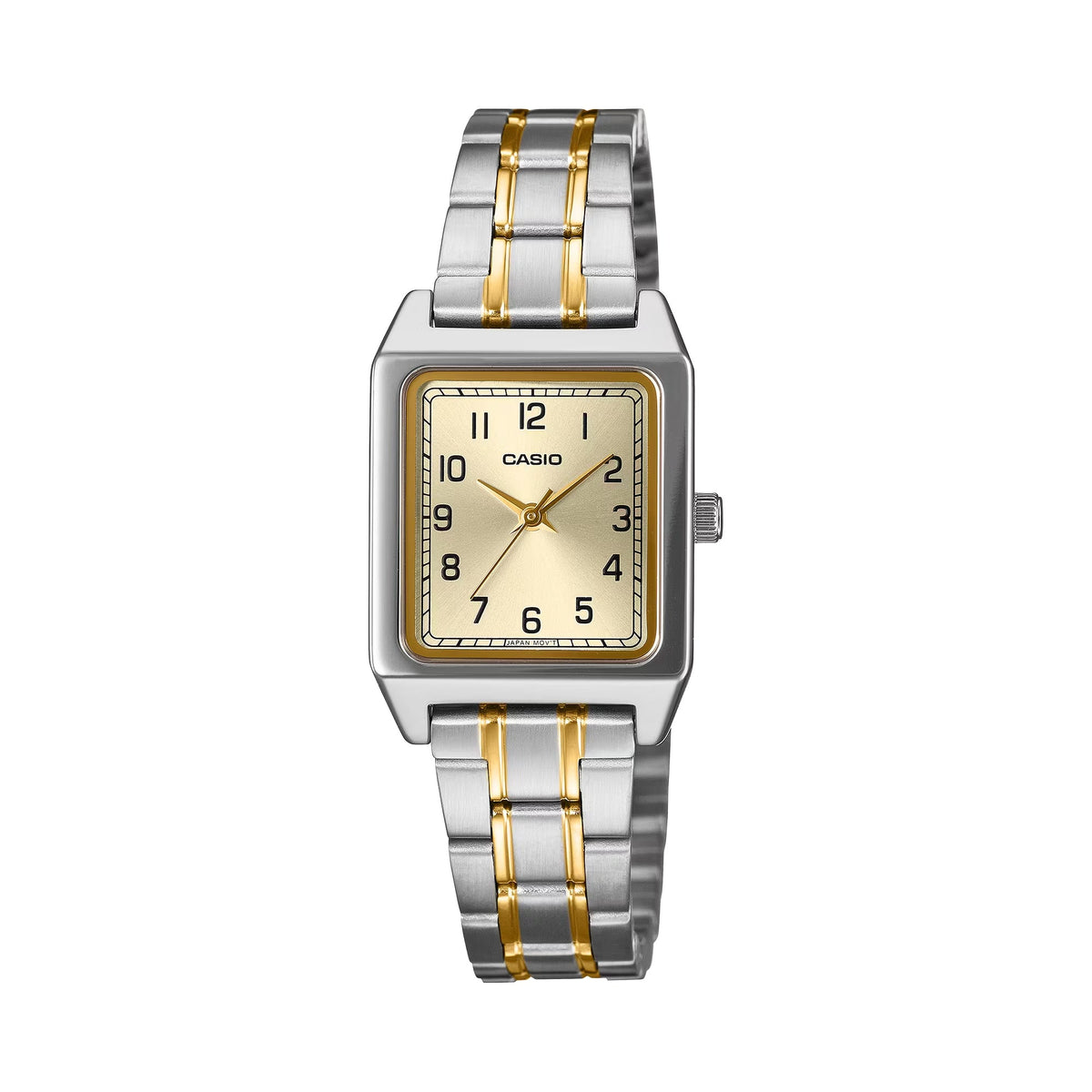 Casio Women's Gold Dial Two Tone Stainless Steel Tank Watch - LTP-B15OSG-9BDF