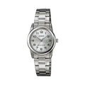 Casio Women's Silver Analog Watch with Silver Dial - LTP-V001D-7B