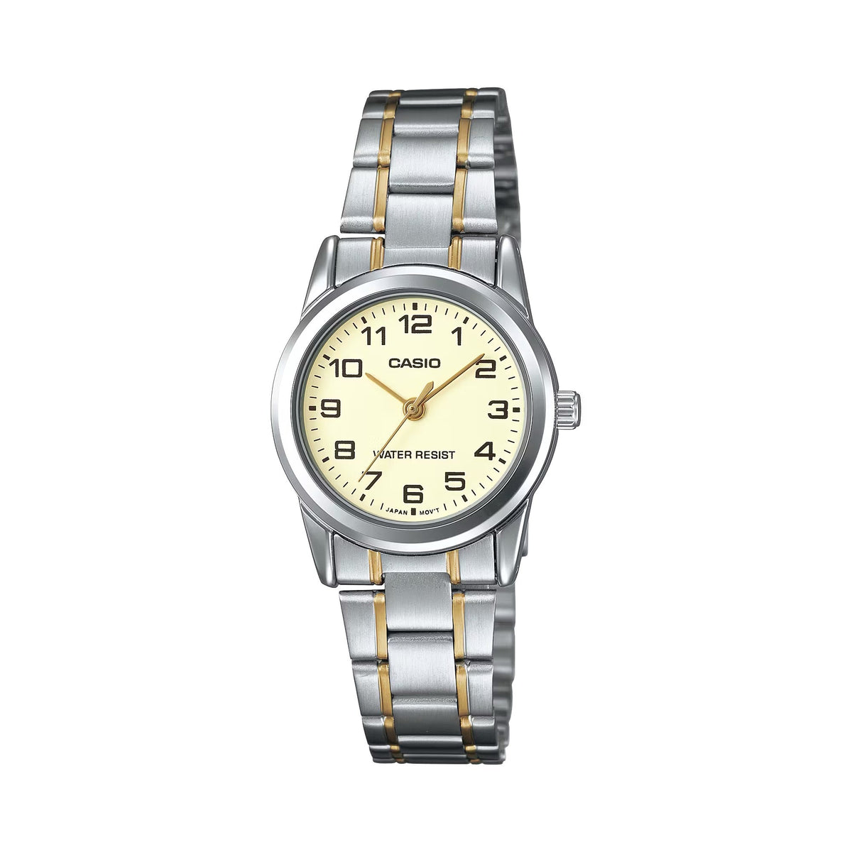 Casio Women's Two-Tone Stainless Steel Watch with Champagne Dial - LTP-V001SG-9B